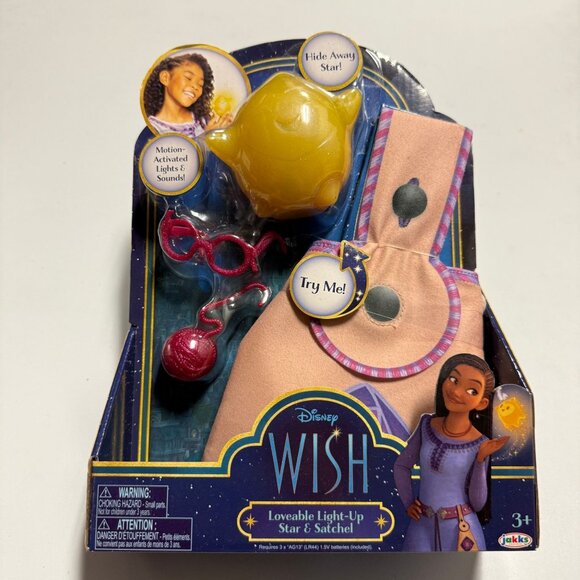 Disney Jakks Pacific Wish Loveable Light-Up Star & Satchel - Picture 1 of 10